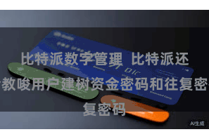 比特派数字管理 比特派还会教唆用户建树资金密码和往复密码