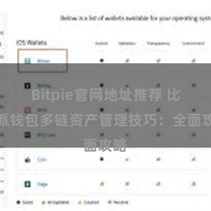 Bitpie官网地址推荐 比特派钱包多链资产管理技巧：全面攻略