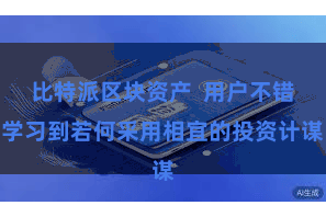 比特派区块资产  用户不错学习到若何采用相宜的投资计谋